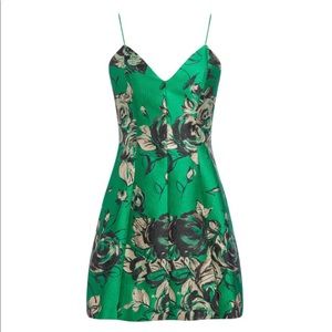 Alice and Olivia Tayla Green, Gold & Black Dress